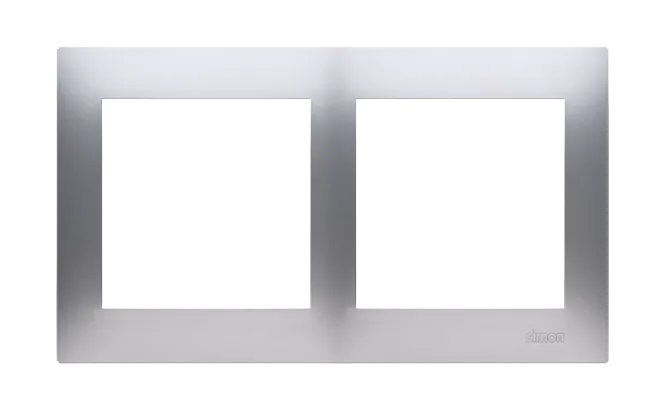 Rahmen 2fach für Hohlwanddose Gipskarton silber matt IP20/IP44 Kontakt Simon 54 Premium DRK2/43