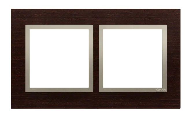 Rahmen 2fach gold Wenge Holz Kontakt Simon 54 Nature DRN2/85