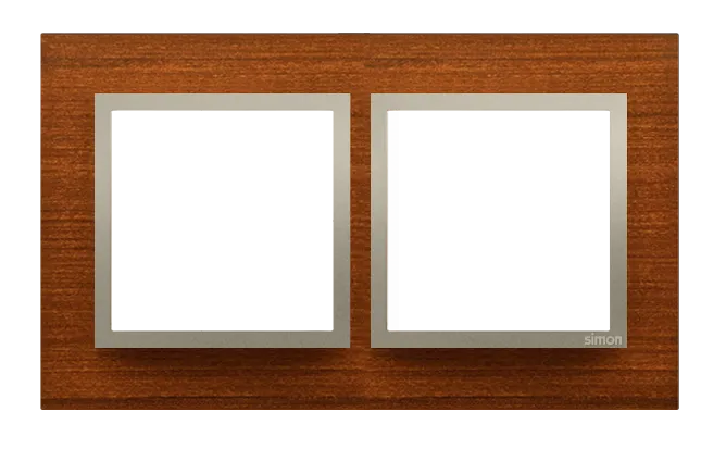 Rahmen 2fach goldene Nuss Holz Kontakt Simon 54 Nature DRN2/86