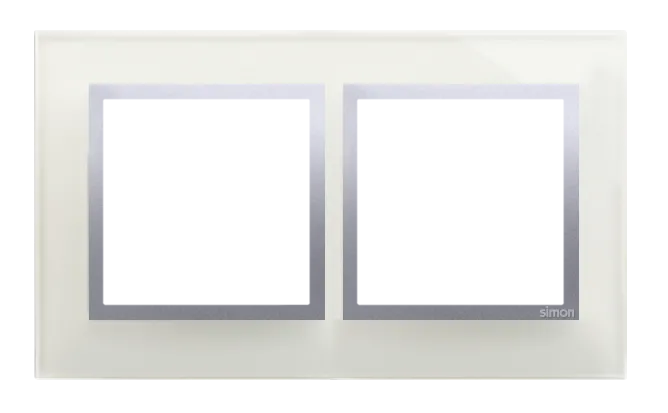 Rahmen 2fach silber glänzend Glas Kontakt Simon 54 Nature DRN2/71