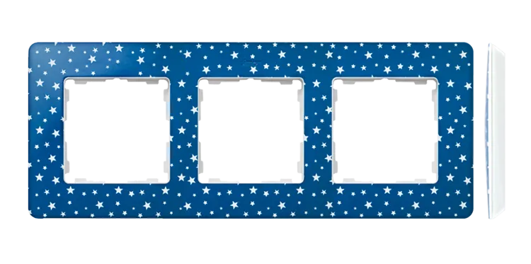 Rahmen 3fach Detail original- imagine indigo in Sternen/ Grundfarbe weiß 82 8200630-221