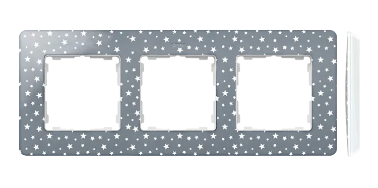 Rahmen 3fach Detail original- imagine kaltgrau in Sternen/ Grundfarbe weiß 82 8200630-223