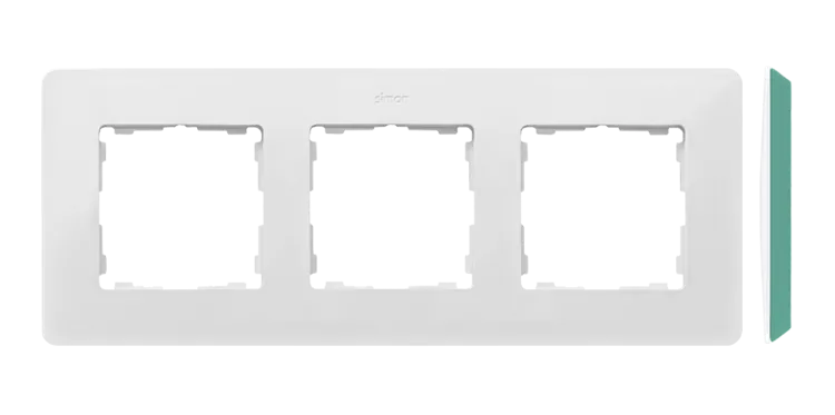 Rahmen 3fach Detail original-mono weiß/ Grundfarbe Aquamarin Kontakt Simon 82 8200630-202
