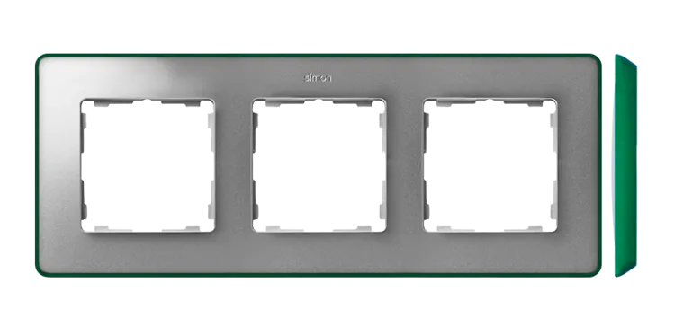 Rahmen 3fach Detail original- select metallisch Aluminium/ Grundfarbe grün 82 8201630-253