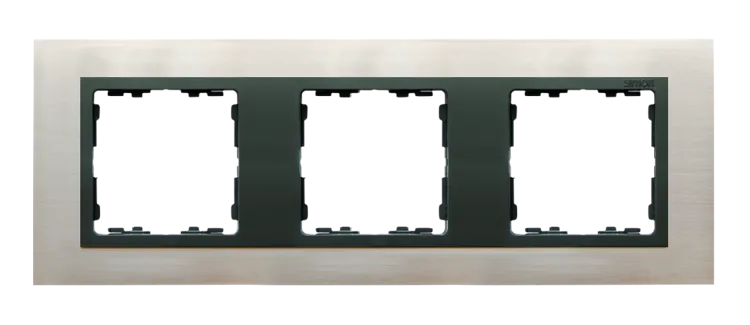 Rahmen 3fach Glas Inox/ Zwischenrahmen graphit Kontakt Simon 82 82837-37