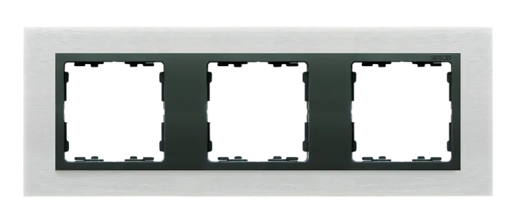 Rahmen 3fach Glas Inox matt/ Zwischenrahmen graphit Kontakt Simon 82 82837-31