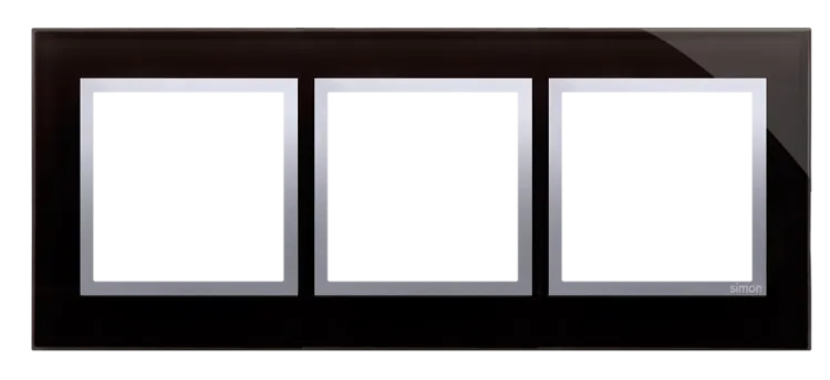 Rahmen 3fach Mondlava glänzend Glas Kontakt Simon 54 Nature DRN3/74