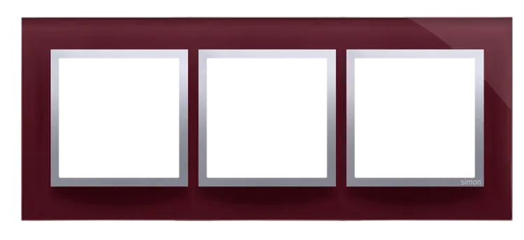 Rahmen 3fach Pflaume glänzend Glas Kontakt Simon 54 Nature DRN3/89