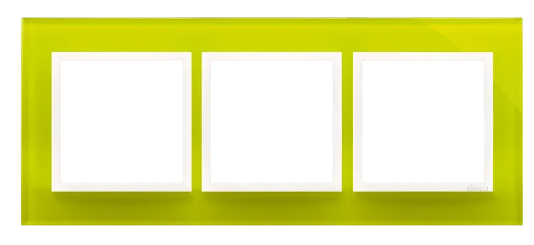 Rahmen 3fach Zitrone glänzend Glas Kontakt Simon 54 Nature DRN3/90