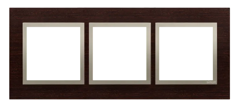 Rahmen 3fach gold Wenge matt Holz Kontakt Simon 54 Nature DRN3/85