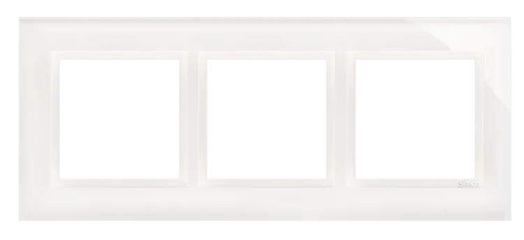 Rahmen 3fach perlweiß glänzend Glas Kontakt Simon 54 Nature DRN3/70