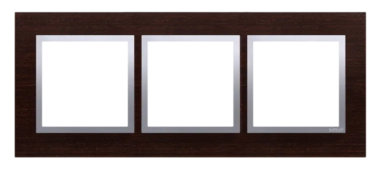 Rahmen 3fach silber Wenge matt Holz Kontakt Simon 54 Nature DRN3/84