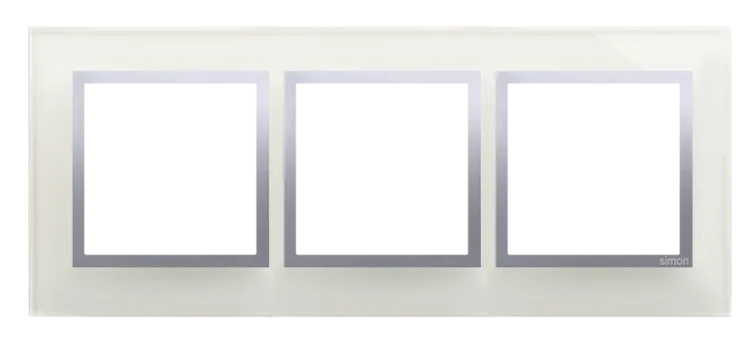 Rahmen 3fach silber glänzend Glas Kontakt Simon 54 Nature DRN3/71