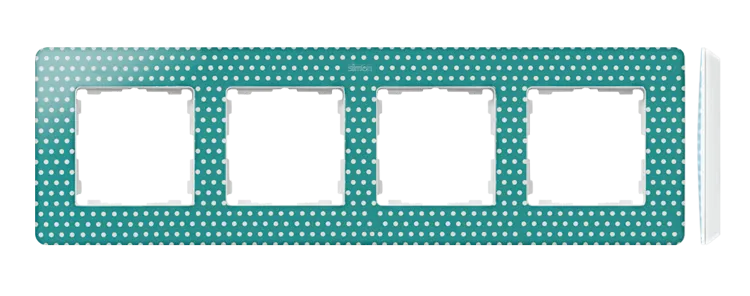 Rahmen 4fach Detail original-imagine Aquamarin Punkte/ Grundfarbe weiß Kontakt Simon 82 8200640-212