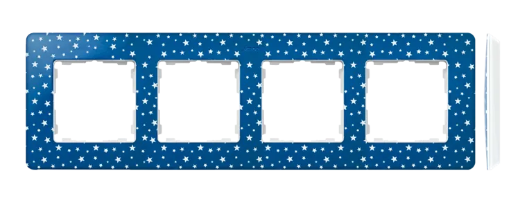 Rahmen 4fach Detail original- imagine indigo in Sternen/ Grundfarbe weiß 82 8200640-221