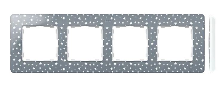 Rahmen 4fach Detail original- imagine kaltgrau in Sternen/ Grundfarbe weiß 82 8200640-223