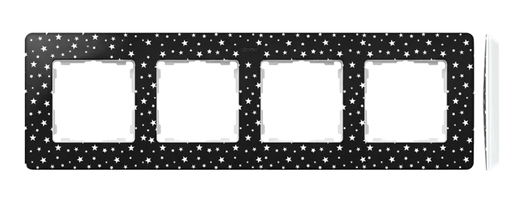 Rahmen 4fach Detail original-imagine schwarz in Sternen/ Grundfarbe weiß 82 8200640-222
