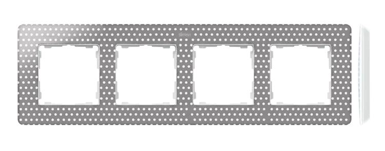 Rahmen 4fach Detail original-imagine warmgrau Punkte/ Grundfarbe weiß Kontakt Simon 82 8200640-211