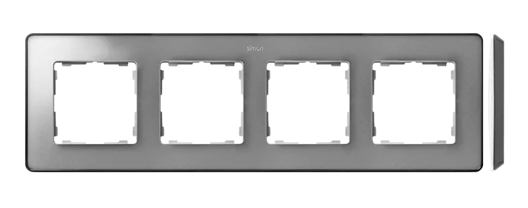 Rahmen 4fach Detail original- select metallisch Aluminium/ Grundfarbe graphit 82 8201640-293