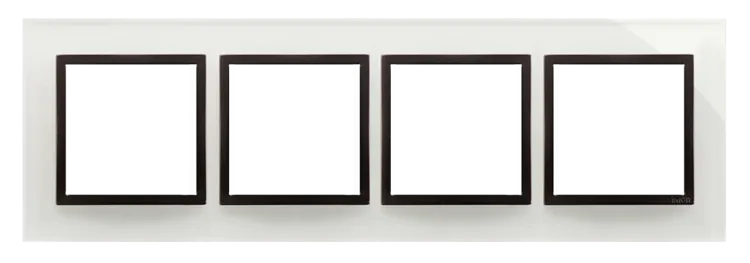 Rahmen 4fach Gewitterwolke glänzend Glas Kontakt Simon 54 Nature DRN4/72