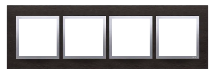 Rahmen 4fach Inox Yin matt Metall  Kontakt Simon 54 Nature DRN4/78