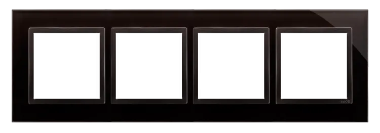 Rahmen 4fach Lava  glänzend Glas Kontakt Simon 54 Nature DRN4/73