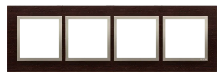 Rahmen 4fach gold wenge matt Holz Kontakt Simon 54 Nature DRN4/85