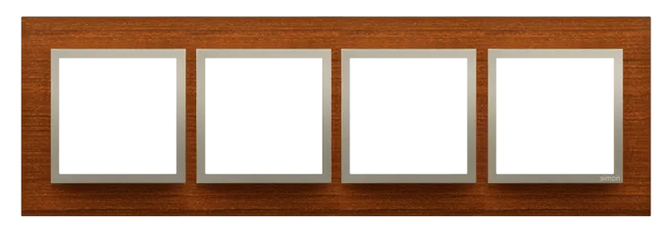 Rahmen 4fach goldene Nuss matt Holz Kontakt Simon 54 Nature DRN4/86