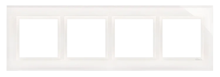 Rahmen 4fach perlweiß glänzend Glas Kontakt Simon 54 Nature DRN4/70