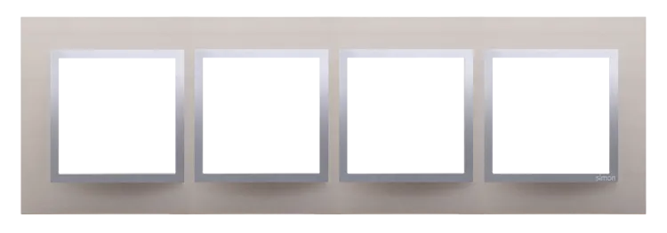 Rahmen 4fach satin matt Metall  Kontakt Simon 54 Nature DRN4/79