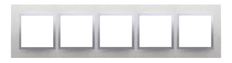 Rahmen 5fach Inox Metall Kontakt Simon 54 Nature DRN5/77