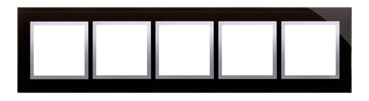 Rahmen 5fach Mundlava glänzend Glas Kontakt Simon 54 Nature DRN5/74