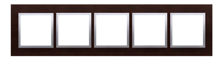 Rahmen 5fach Wenge silber Holz Kontakt Simon 54 Nature DRN5/86