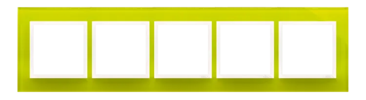 Rahmen 5fach Zitrone glänzend Glas Kontakt Simon 54 Nature DRN5/90