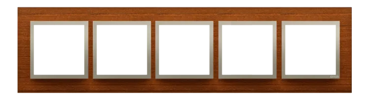 Rahmen 5fach goldene Nuss Holz Kontakt Simon 54 Nature DRN5/86