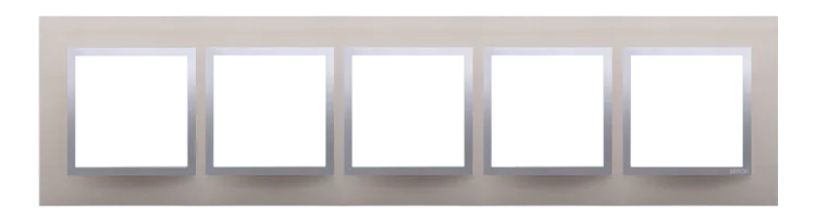 Rahmen 5fach satin matt Metall Kontakt Simon 54 Nature DRN5/79