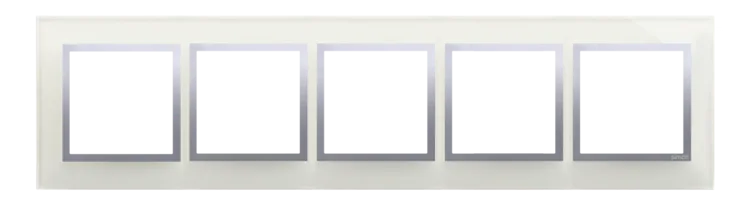 Rahmen 5fach silber glänzend Glas Kontakt Simon 54 Nature DRN5/71