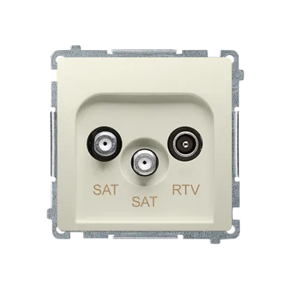 SAT-SAT-RTV Doppel- Endantennendose Anschlussdämpfung 1dB beige Kontakt Simon BMZAR+SAT3.1-P2.01/12