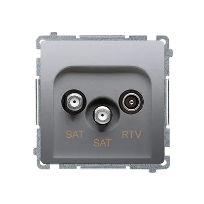 SAT-SAT-RTV Doppel- Endantennendose Anschlussdämpfung 1dB inox met. BMZAR+SAT3.1-P2.01/21