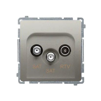 SAT-SAT-RTV Doppel- Endantennendose Anschlussdämpfung 1dB satin met. BMZAR+SAT3.1-P2.01/29
