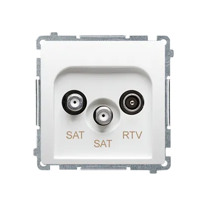 SAT-SAT-RTV Doppel- Endantennendose Anschlussdämpfung 1dB weiß Kontakt Simon BMZAR+SAT3.1-P2.01/11