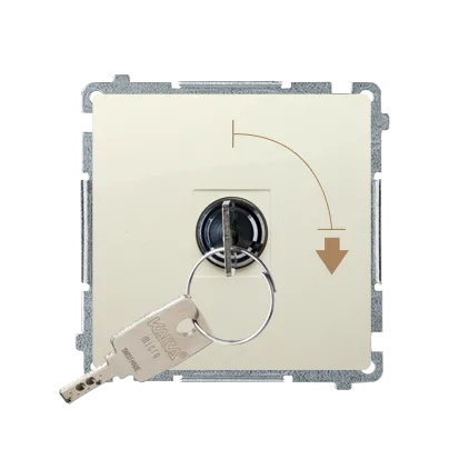 Schalter 1-polig mit Schlüssel 2 Positionen "0-I”  5A 250V beige Kontakt Simon BMW1K.01/12