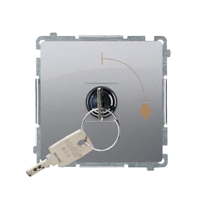 Schalter 1-polig mit Schlüssel 2 Positionen "0-I”  5A 250V inox met. Kontakt Simon BMW1K.01/21