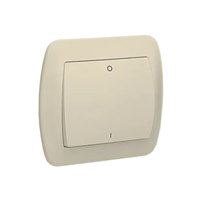Schalter 2-polig IP20 10AX beige matt metallisch Kontakt Simon AW2/12