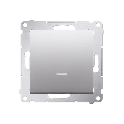Schalter (Modul) mit LED (blaue Linse) Silber matt Kontakt Simon 54 Premium DW1AL.01/43
