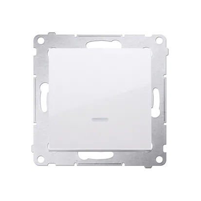 Schalter (Modul) mit LED (blaue Linse) weiß glänzend Kontakt Simon 54 Premium DW1AL.01/11