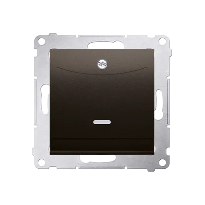 Schalter für Hotelkarte mit LED Nennstrom: 10A Braun Kontakt Simon 54 Premium DWH1.01/46