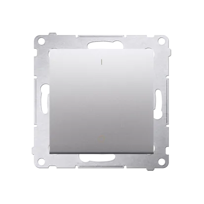 Schalter zweipolig mit Aufdruck und Schraublemmen Silber Kontakt Simon 54 Premium DW2A.01/43