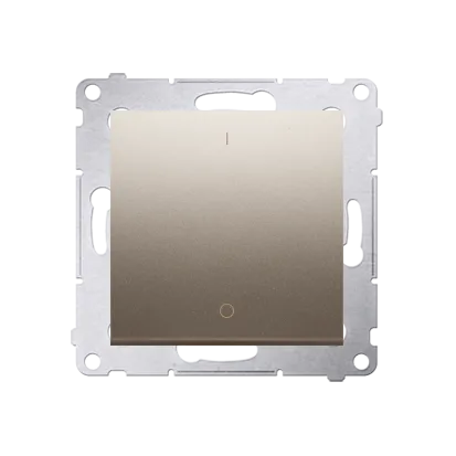Schalter zweipolig mit Aufdruck und Steckklemmen Gold matt Simon 54 Premium Kontakt Simon DW2.01/44