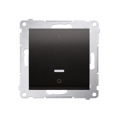 Schalter zweipolig mit LED und Aufdruck Anthrazit matt Kontakt Simon 54 Premium DW2L.01/48